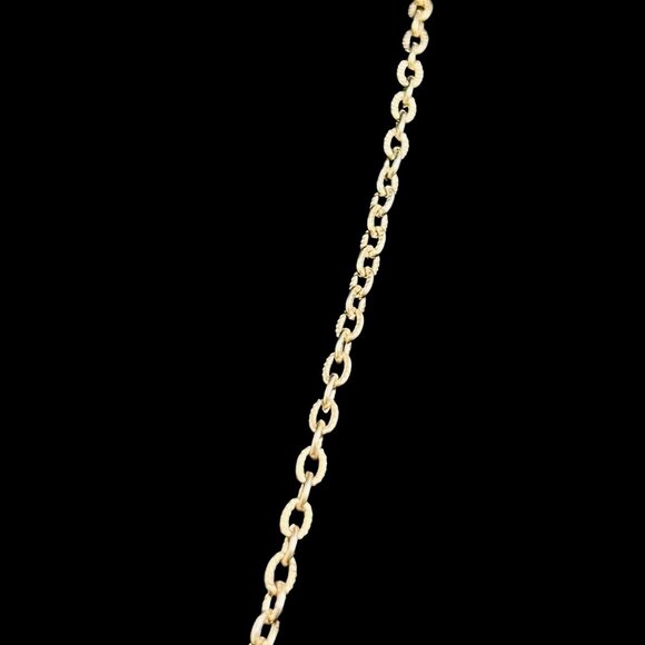 Vintage Textured Gold Tone Cable Chain Necklace (5360) - Picture 4 of 5